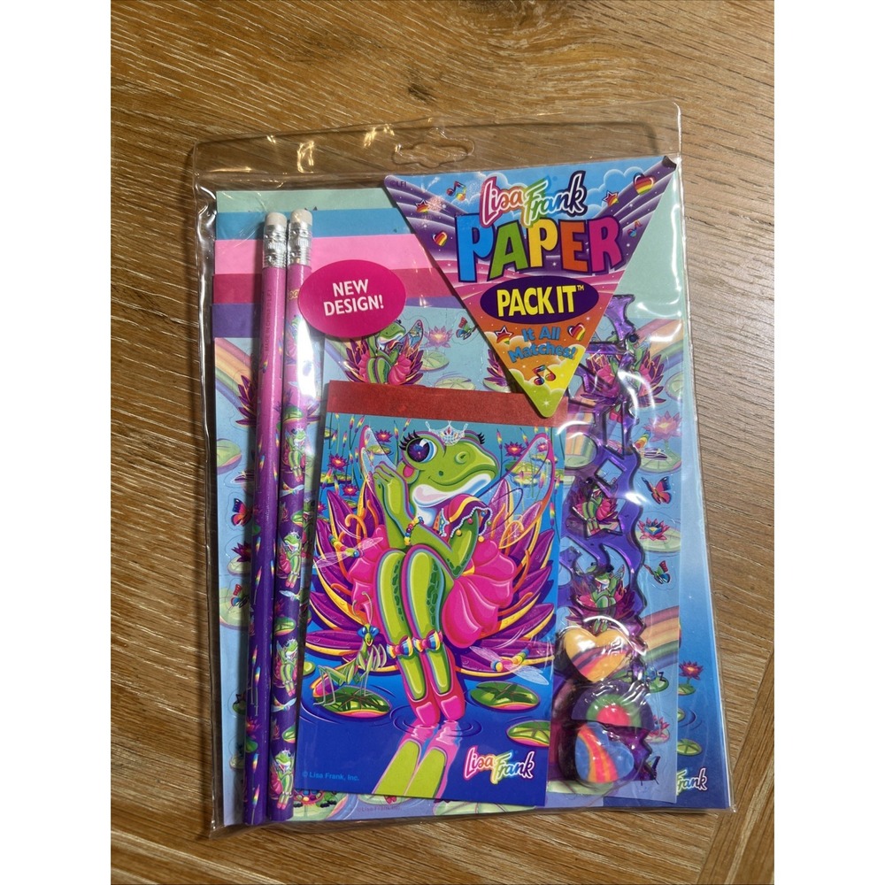VTG Lisa Frank Paper Pack-It HTF Princess Frog Stationary Set NEW - Sealed!